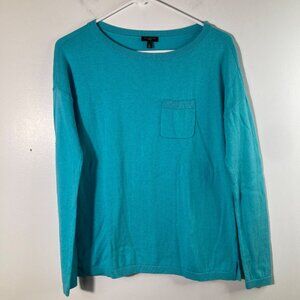 Womens Talbots Petites Cashmere Wool Blend Sweater Teal SP Cotton Wool Cashmere